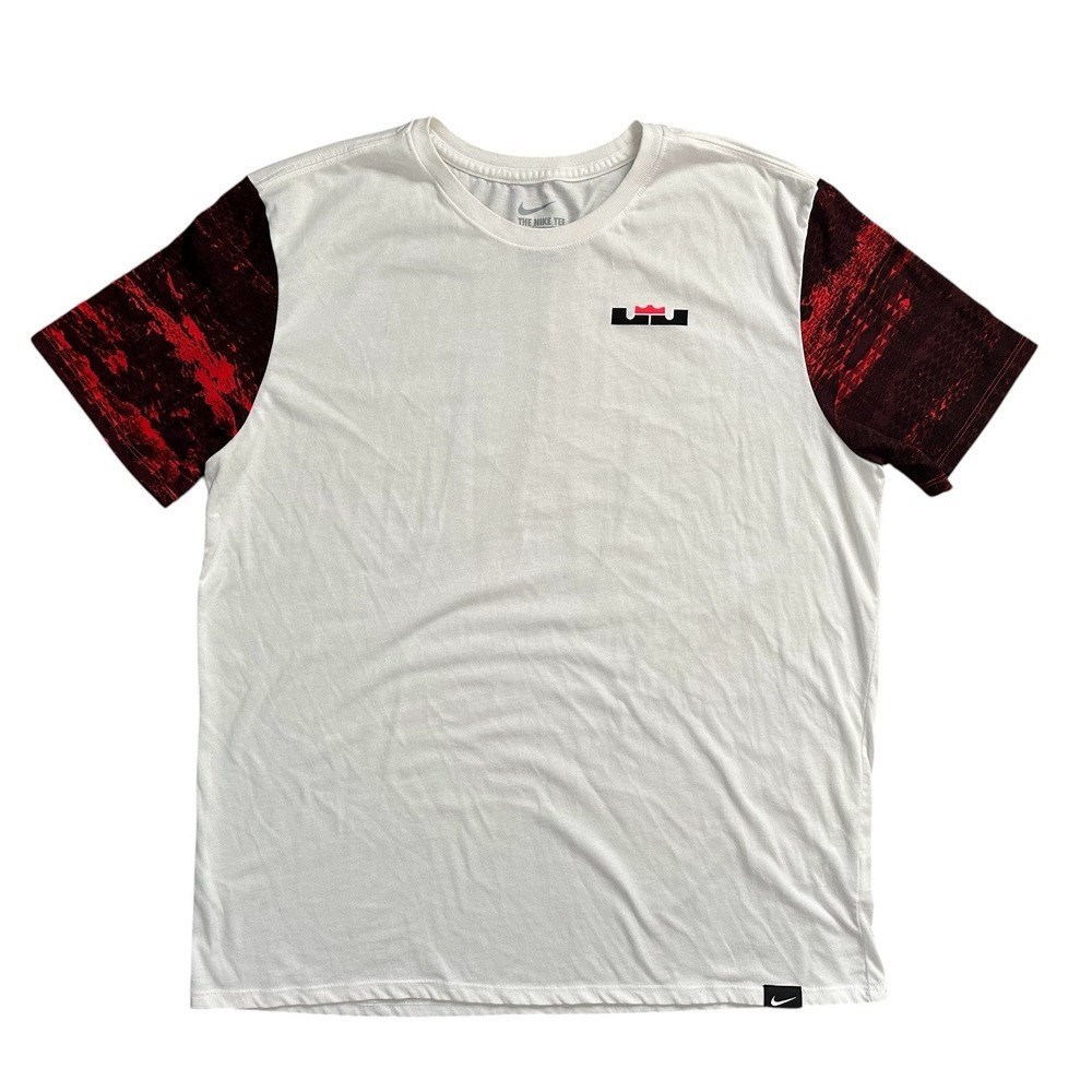 Nike Shirt‎ Mens Crew White Dri Fit Short Sleeve Lebron James LBJ Shirt Sz XL